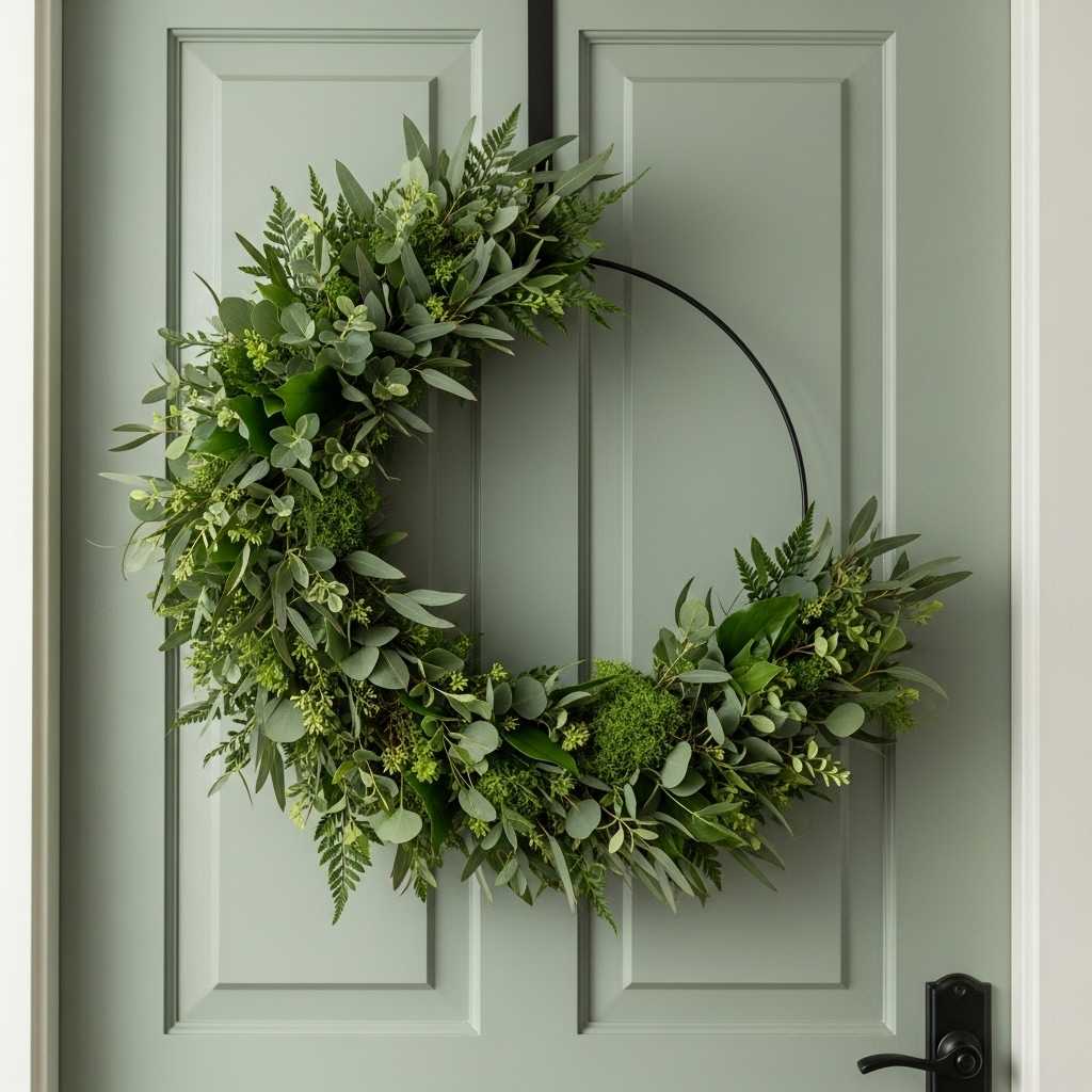 Modern Green Foliage Wreaths for St Patrick’s Day Decor