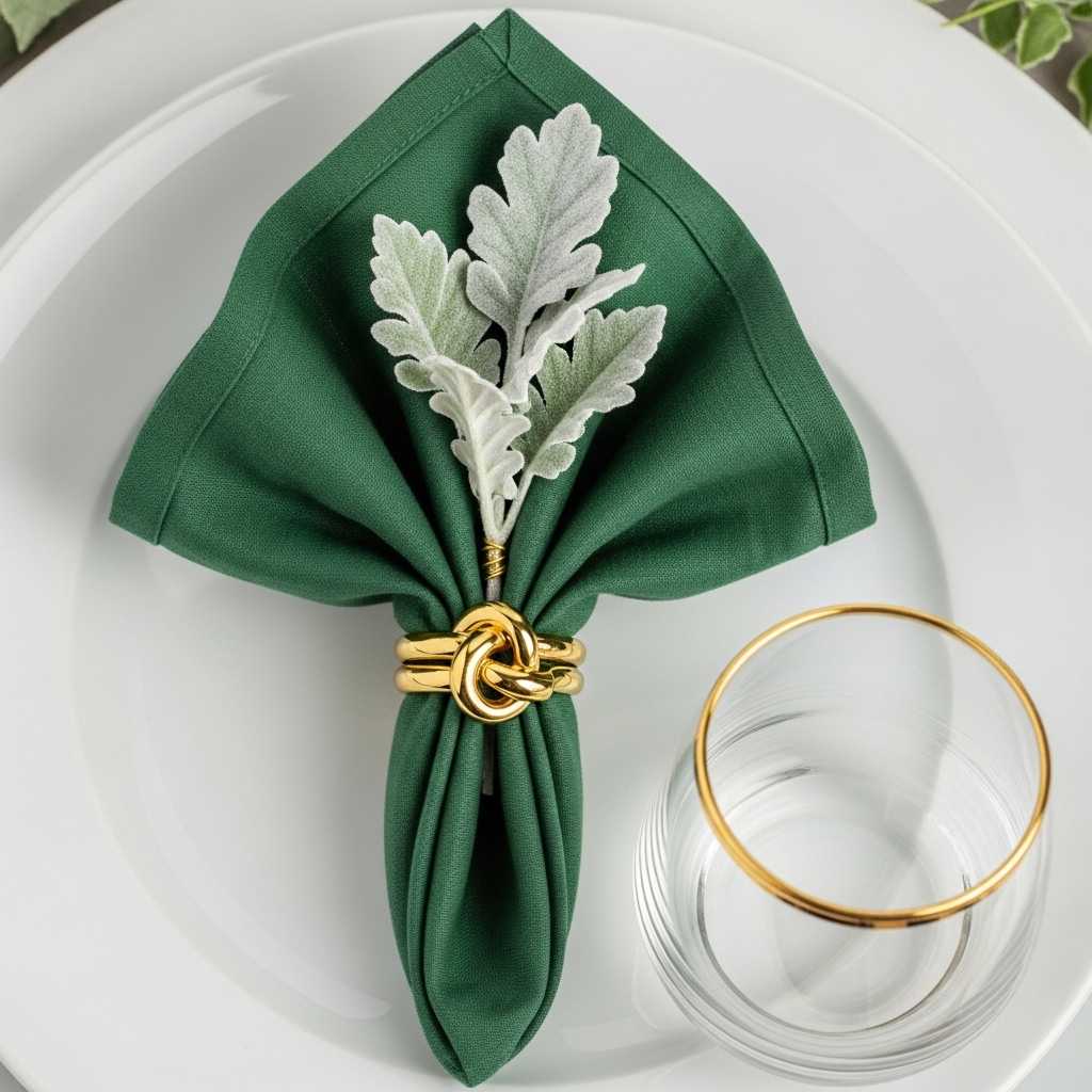 Napkin Styling With Gold Touches