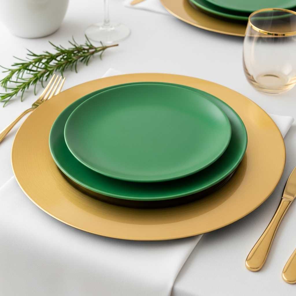 Plates and Chargers That Make Green Pop