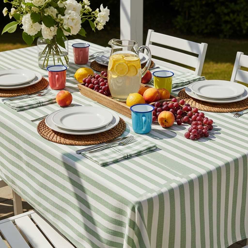 Seasonal Styling With Coastal Green Table Linens
