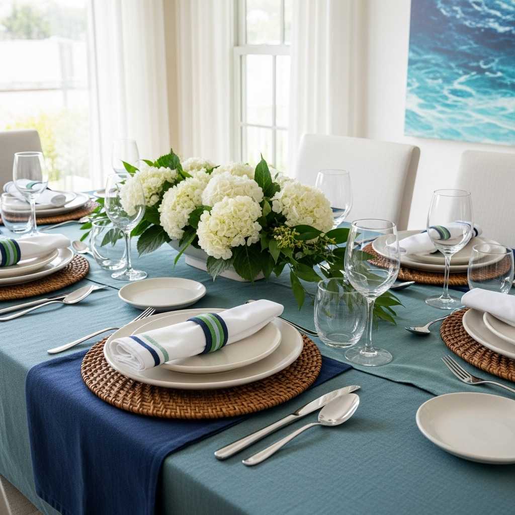 Styling Coastal Green Table Linens Like a Pro