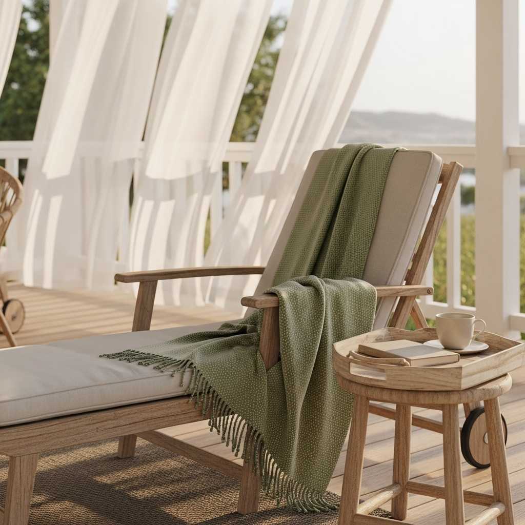 Styling Coastal Throw Blankets in Soft Green