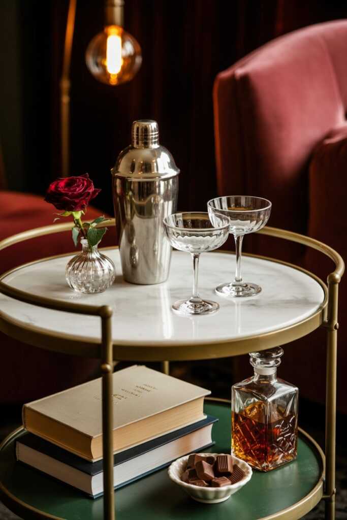 Styling Your Bar Cart for Valentine’s Night