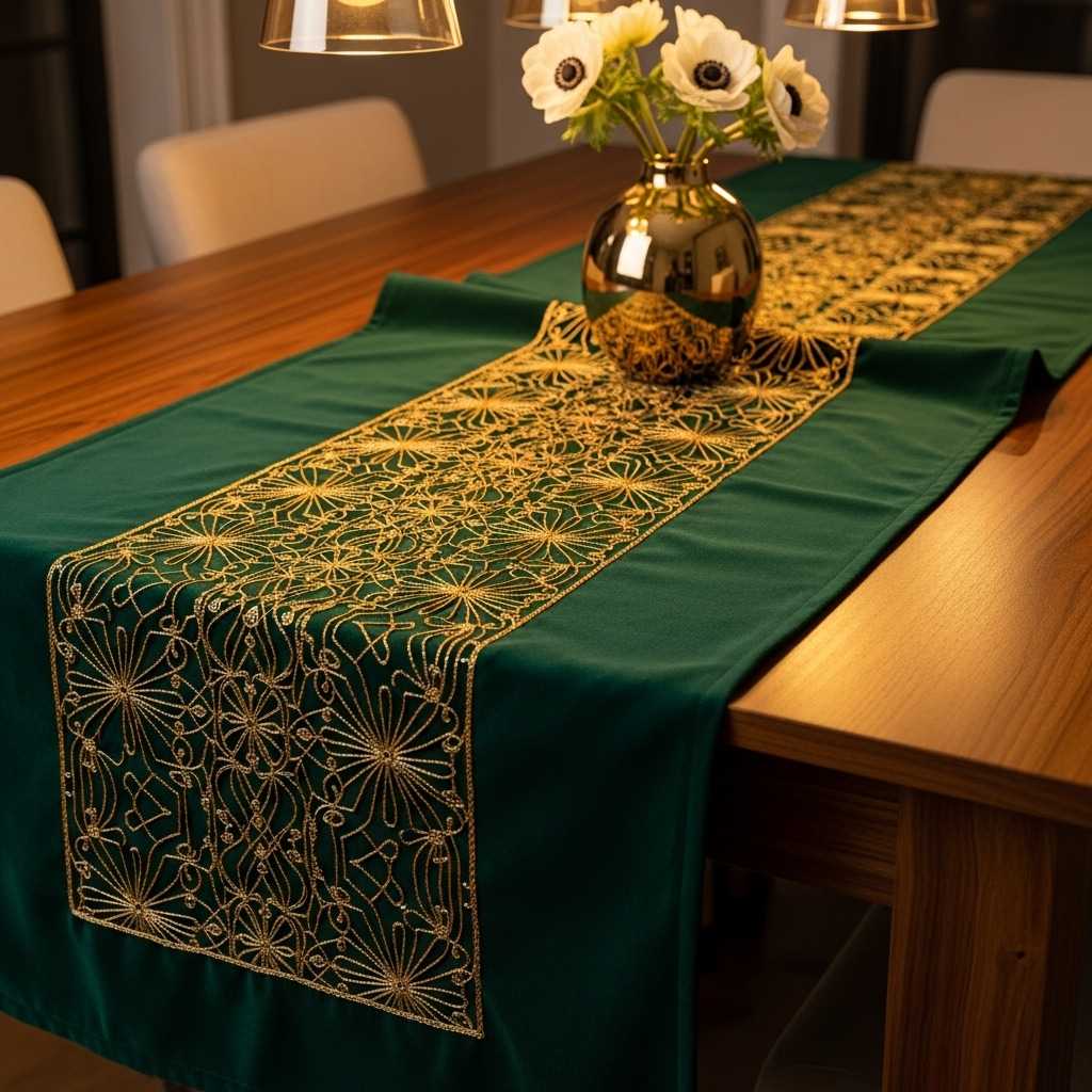 Table Runners and Linens With Gold Details