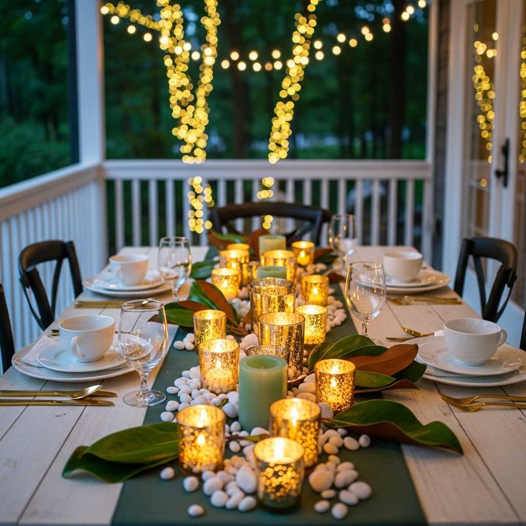 Where Coastal Green and Gold Candle Sets Shine Best