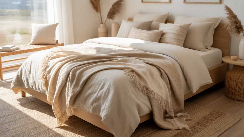 Boho Throw Blankets for Cozy Neutral Bedrooms