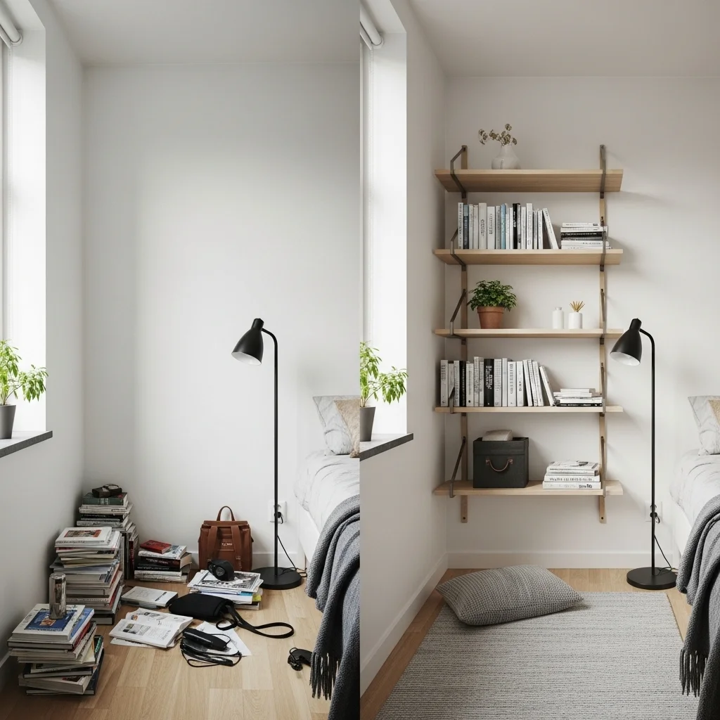 How Minimalist Floating Shelves Transform Small Apartments