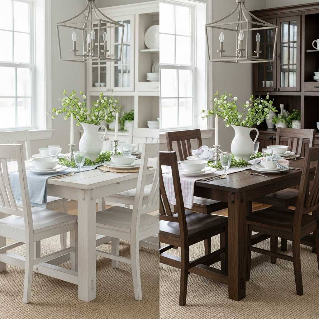 Light vs Dark Farmhouse Dining Sets for Easter