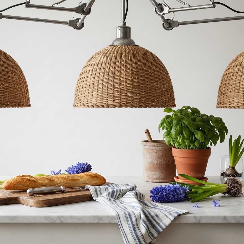 Mixing Industrial Lights with Spring Decor