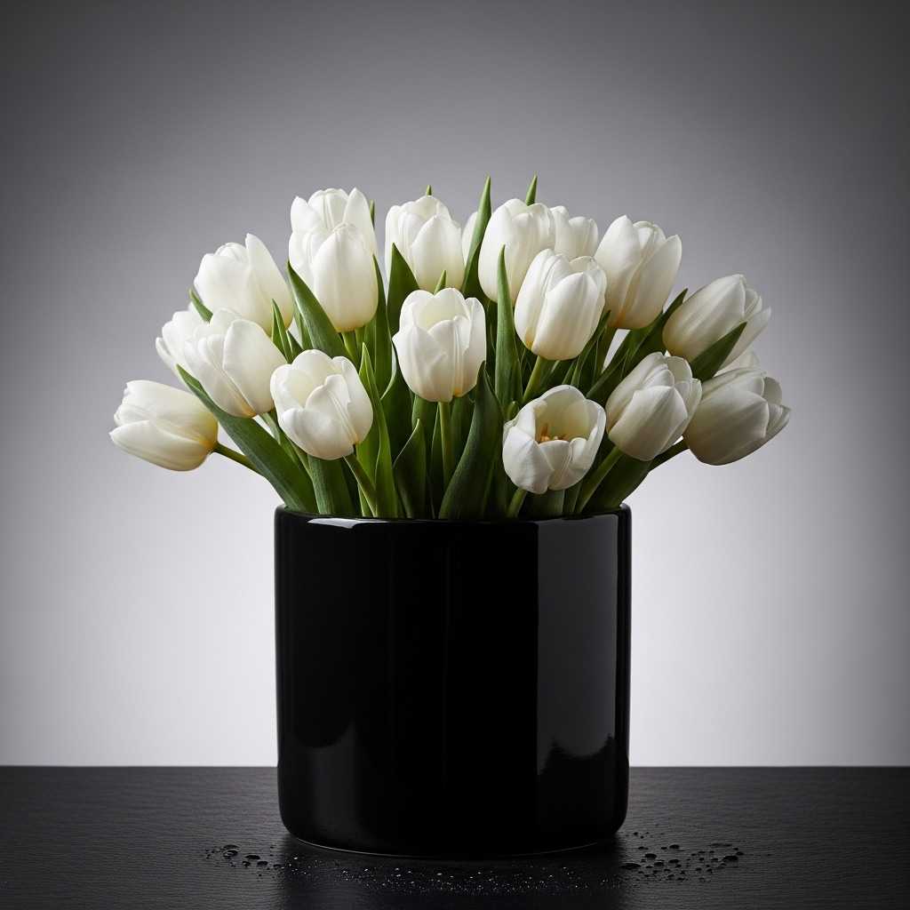 Play With Monochrome Tulip Arrangements