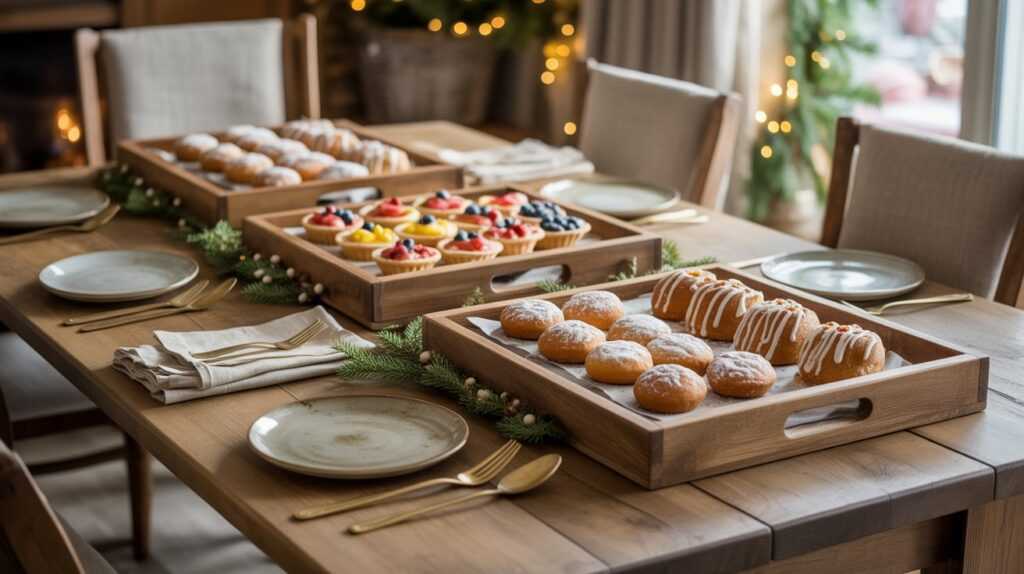 Rustic Wood Trays for Holiday Dessert Displays