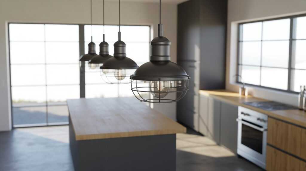 Stylish Industrial Pendant Lighting for Kitchen Islands