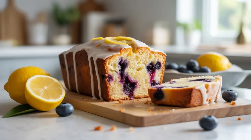 Easy Moist Lemon Blueberry Loaf Cake Recipe
