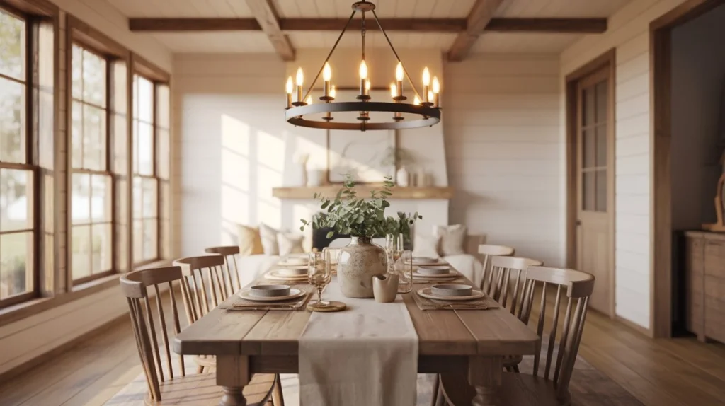 Farmhouse Dining Room Chandeliers That Add Warmth