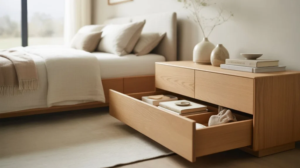 Minimalist Nightstands with Hidden Storage