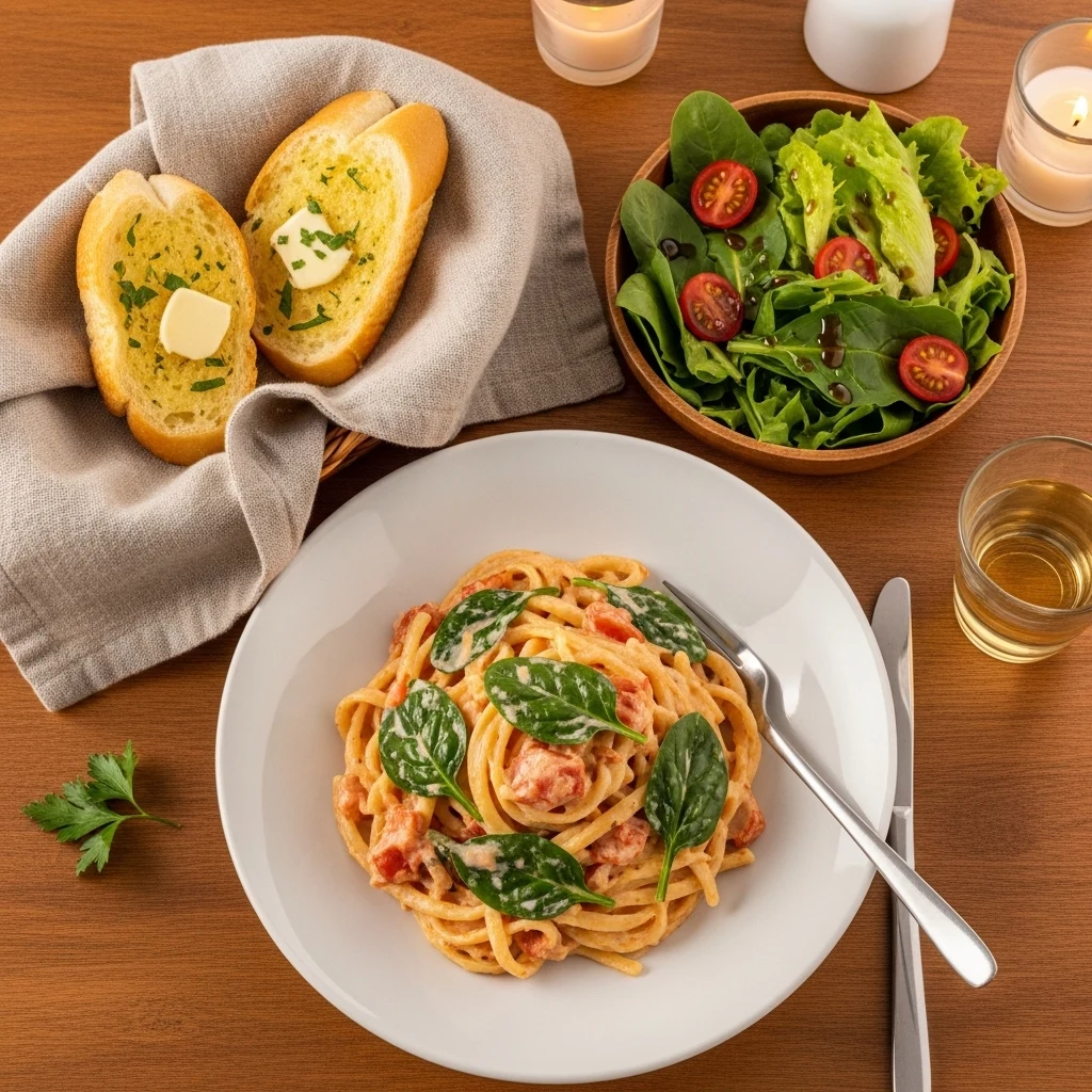 Serving Ideas for Creamy Tomato Spinach Pasta