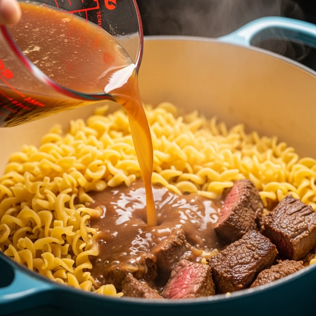 Step By Step Guide To Easy Creamy One Pot Beef Stroganoff With Mushrooms