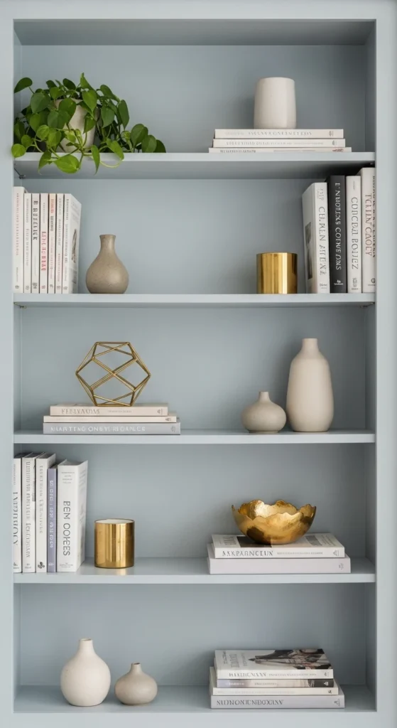 Use Gold Decor on Shelves