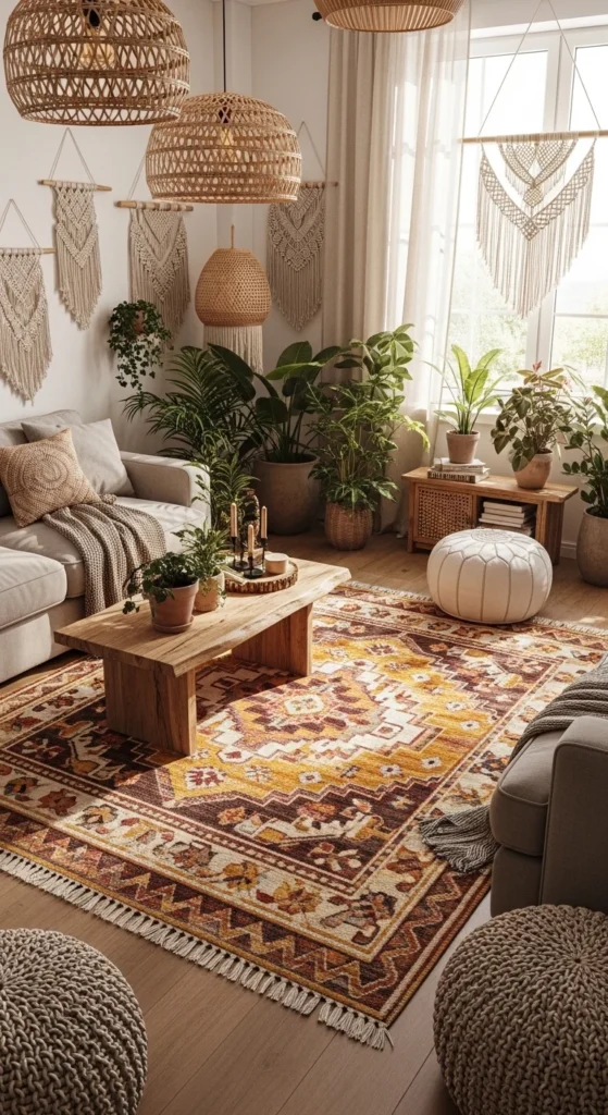 Why Boho Rugs Instantly Warm Up a Living Room