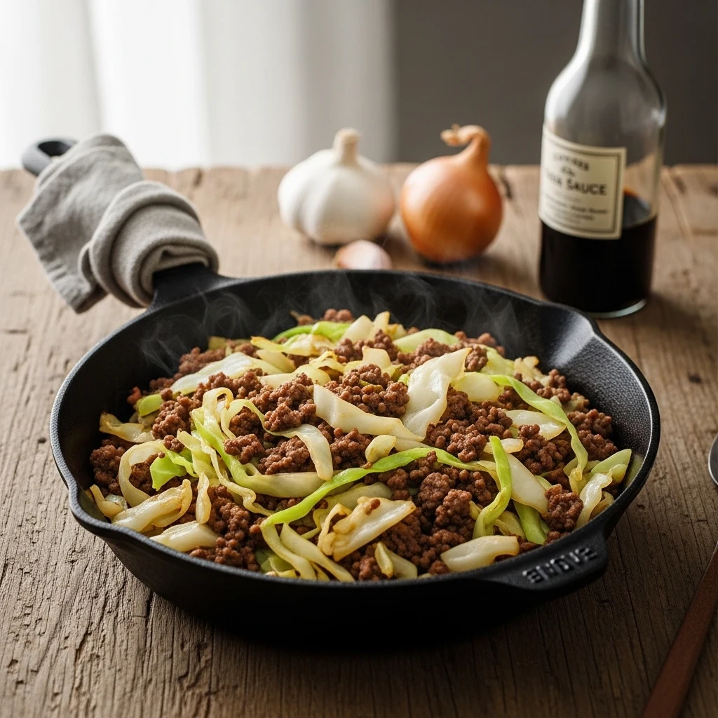 Why This Easy Ground Beef and Cabbage Stir Fry Works