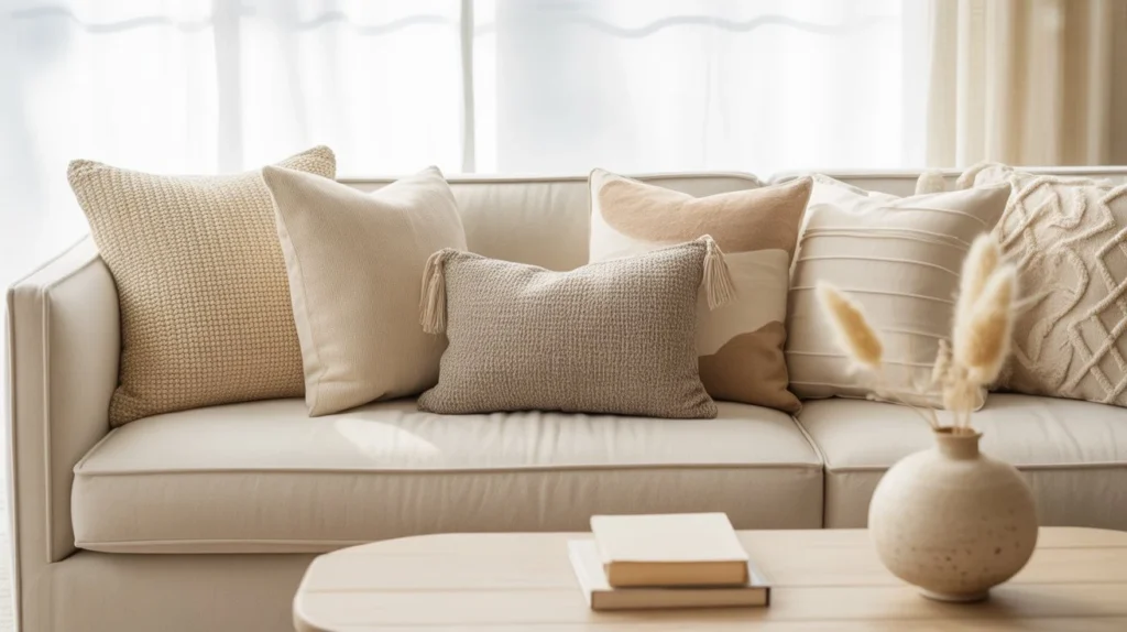 Textured Throw Pillows to Cozy Up Your Neutral Sofa
