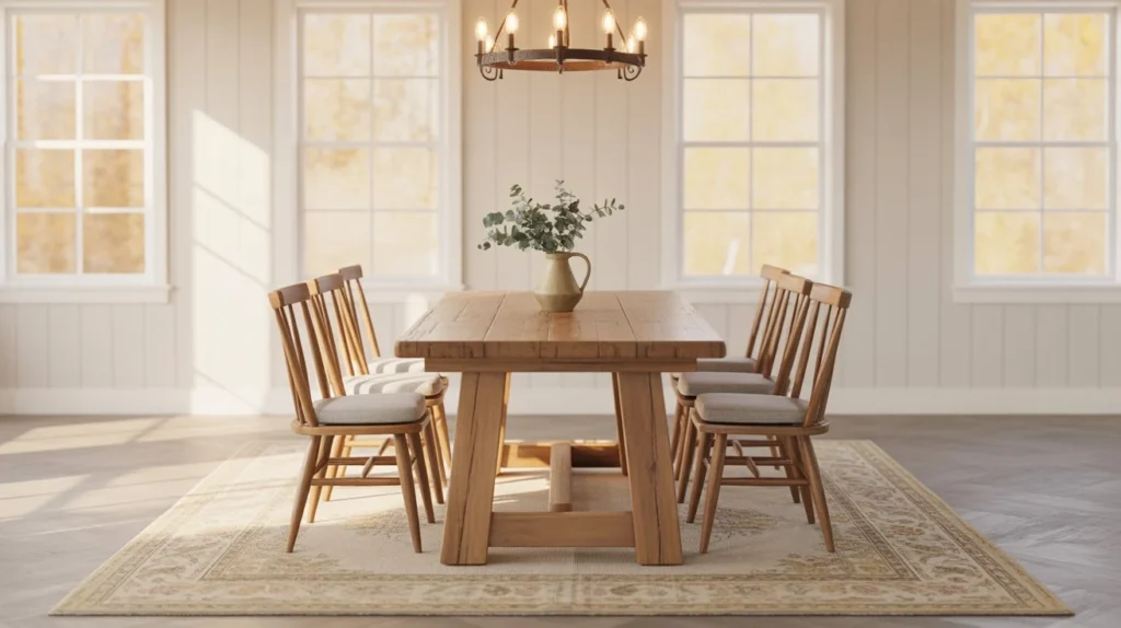 Farmhouse Rugs That Transform Your Dining Room