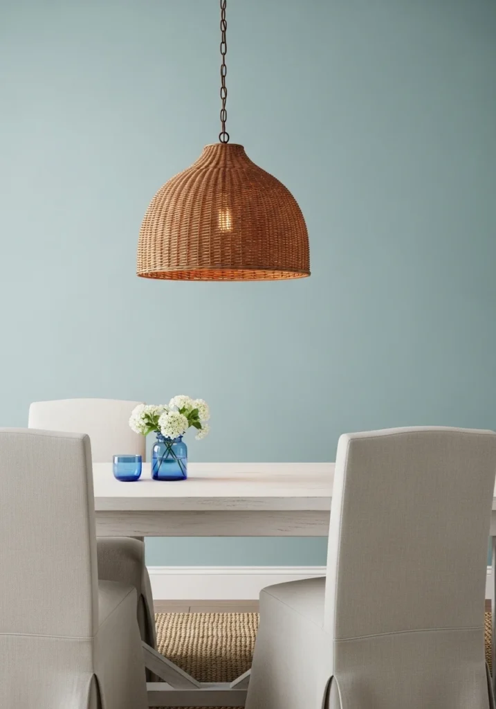 Pairing Rattan Pendants with the Right Coastal Color Palette