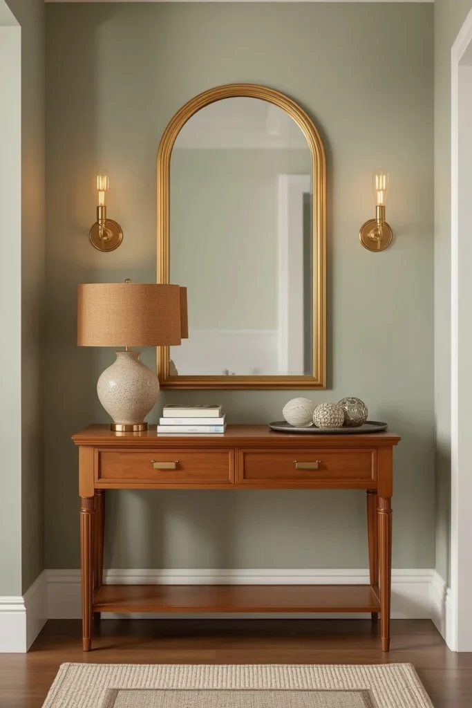 Pairing Gold Framed Mirrors With Other Hallway Elements