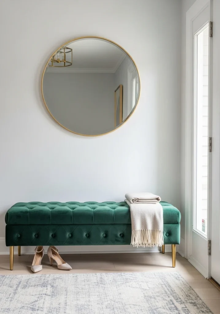 Why a Velvet Tufted Bench Belongs in Your Entryway